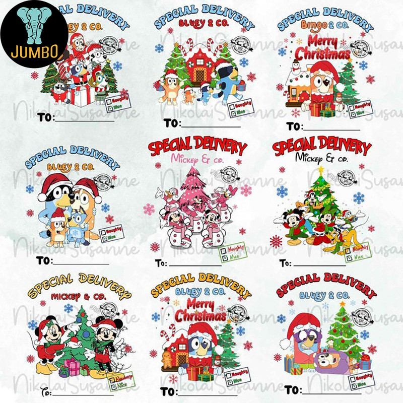Personalized Characters Cartoon Christmas Png Bundle 7