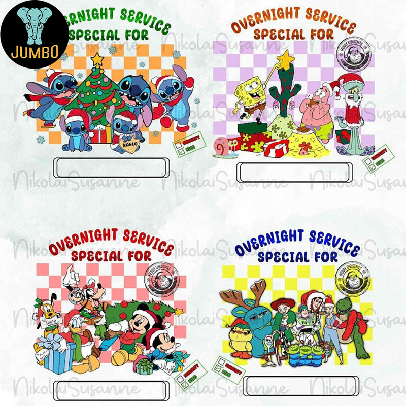 Personalized Characters Cartoon Christmas Png Bundle 8