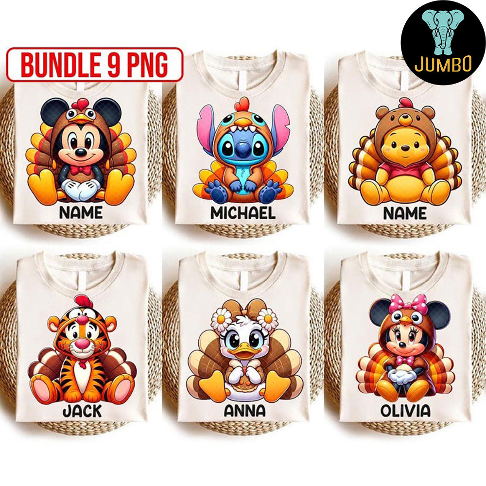 Cartoon Turkey Thanksgiving Bundle Png 1