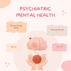 Psychiatric Mental Health Nursing Study Guide 2024, Nursing Notes  | Nursing Bundle | PDF File | Pages 27