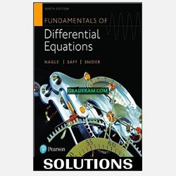 Fundamentals of Differential Equations 9th Edition Nagle Solutions Manual