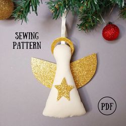 Angel Christmas Ornament Pattern PDF, DIY Holiday Decoration (in 2 sizes!)