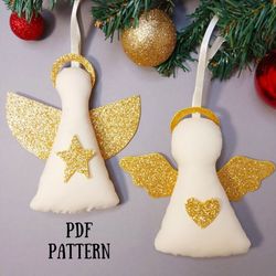 Christmas Angel Patterns, Easy Holiday Ornament To Sew, 2in1 (and in 2 sizes!)