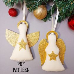 Holiday Angel Ornament Pattern, DIY Christmas Decoration, 2in1 (and in 2 sizes!)