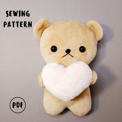 Easy Teddy Bear Pattern & Tutorial (in 2 sizes)