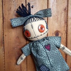 Creepy Halloween Doll Handmade - Spooky Decor
