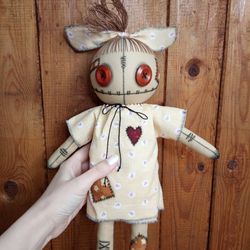Weird Doll With Button Eyes | Handmade
