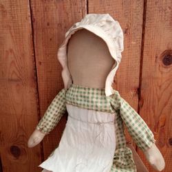 Folk Art Doll Handmade - Farmhouse Primitive Decor