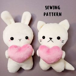 Soft Toy Sewing Patterns: Bunny & Cat (Beginner Friendly)
