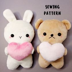 Stuffed Animal Patterns & Sewing Tutorials (Bunny, Bear)