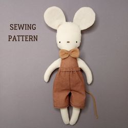 Mouse Rag Doll Pattern - Beginner Friendly (2 sizes)