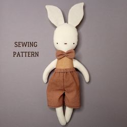 Bunny Fabric Doll Sewing Pattern - Beginner Friendly (in 2 sizes)