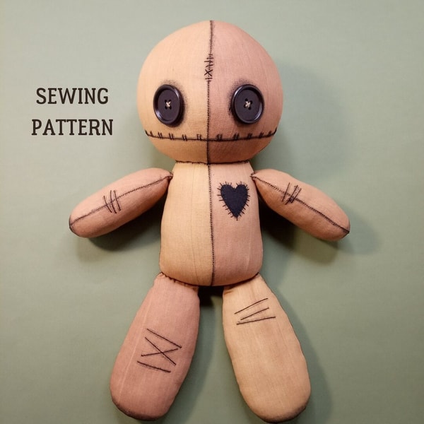 Voodoo Doll Sewing Pattern (in two sizes) Inspire Uplift