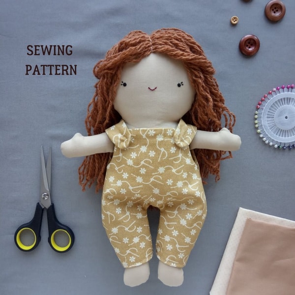 Girl Rag Doll Pattern Rag Doll Sewing Pattern (With Set Of Clothes) | Inspire Uplift