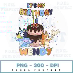 personalized bluey family png, bluey birthday party png, custom bluey family png, custom birthday matching png, bluey pn