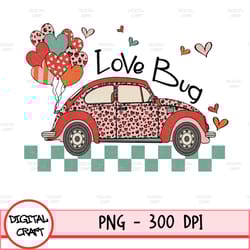 love bug png, hobo valentine png, valentine beetle sublimation, retro valentine print file