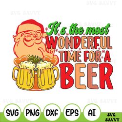 it's the most wonderful time for a beer with christmas lights svg, svg design, merry christmas svg, happy new year svg