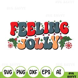 feelin' jolly svg, trendy christmas svg, christmas smiley svg, retro christmas svg, christmas shirt svg, christmas tree