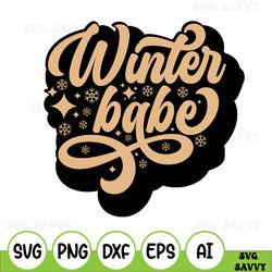 winter babe svg cut file, boho christmas cheer svg, holiday shirt svg, holiday svg