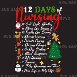 christmas nurse png, 12 days of nursing christmas png, nurse crew png, nurse christmas png, nursing png, nurse appreciat