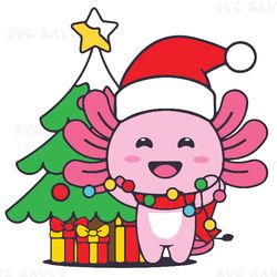 christmas light axolotl svg - christmas axolotl svg - xmas lighted axolotl svg - dog owners svg - funny christmas axolot