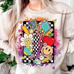 retro teacher png design, teacher png , teacher life png , teacher clipart, digital download, teacher sublimation, back