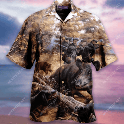 fantasy hunting boar hawaiian shirt