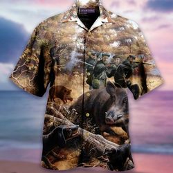 fantasy hunting boar hawaiian shirt pre13178