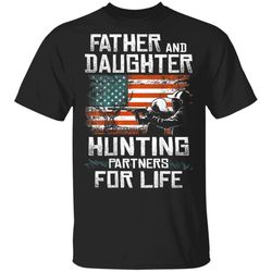 father and daughter hunting partners for life american flag shirt
