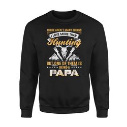 father&8217s day black i love more than hunting is being a papa shirts &8211 standard fleece sweatshirt