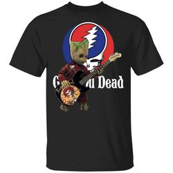 Groot Playing Guitar Bass Grateful Dead T-shirt Rock Tee VA04