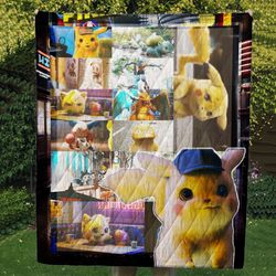 pokemon detective fleece blanket & quilt