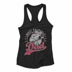 happy fathers day most valuable dad snoopy woman&8217s racerback tank top