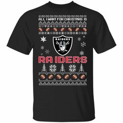 all i want for christmas is raiders t-shirt santa tee ha09
