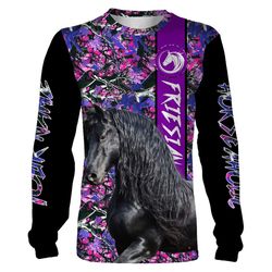 beautiful black friesian horse pink camo customize 3d full printing country shirts &8211 personalized gift ideas for mud