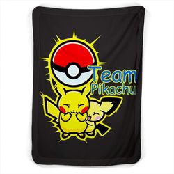 team pikachu pokemon go fleece blanket