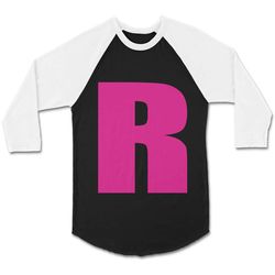 team rocket pokemon comic con anime cosplay white r symbol pikachu pocket monsters cpy unisex 3/4 sleeve baseball tee t-