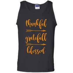 thanksgiving shirt, thankful grateful blessed tank top