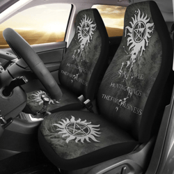 the family business saving people & hunting things supernatural 3d print polyester fibre car seat cover