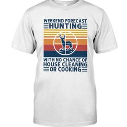 weekend forecast hunting unisex t shirt | full size | adult | white | h1402