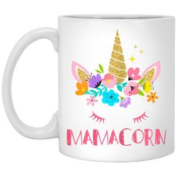 womens funny mamacorn unicorn costume mom mother&8217s day white mug