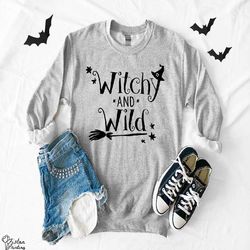 witchy and wild sweater,halloween sweater,funny halloween sweater,halloween gift,gift idea,vacation gift,halloween,hallo