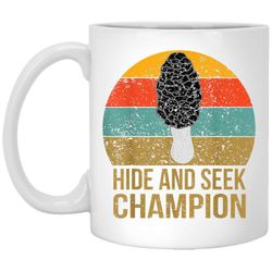 vintage retro morel hunting mushroom hunter funny gift fungi white mug