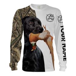 Pheasant Hunting With Dog Custom Name 3D Full Printing Long Sleeves Shirt Many Dog Breeds To Choose From Fsda