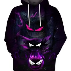 gengar ghost pokemoned for fan 3d hoodie t shirt sweater 3d hoodie sweater tshirt