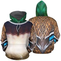 male mallard duck costume duck hunting 3d all over printed shirts for men and women