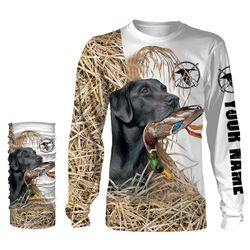 mallard duck hunting labrador retriever camo waterfowl custom name 3d all over print shirts &8211 personalized duck hunt