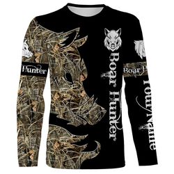 wild hog hunting camouflage black shirts customized name all over print shirts, hog hunting shirt ideas for hunter &8211
