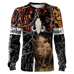 wild boar hunting camo customize name 3d all over printed shirts &8211 personalized hunting gifts &8211 fsd1541