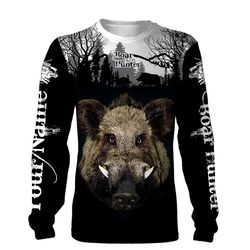 wild boar hunter custom name 3d all over print shirt, hoodie personalized boar hunting shirt for men, women &8211 fsd881
